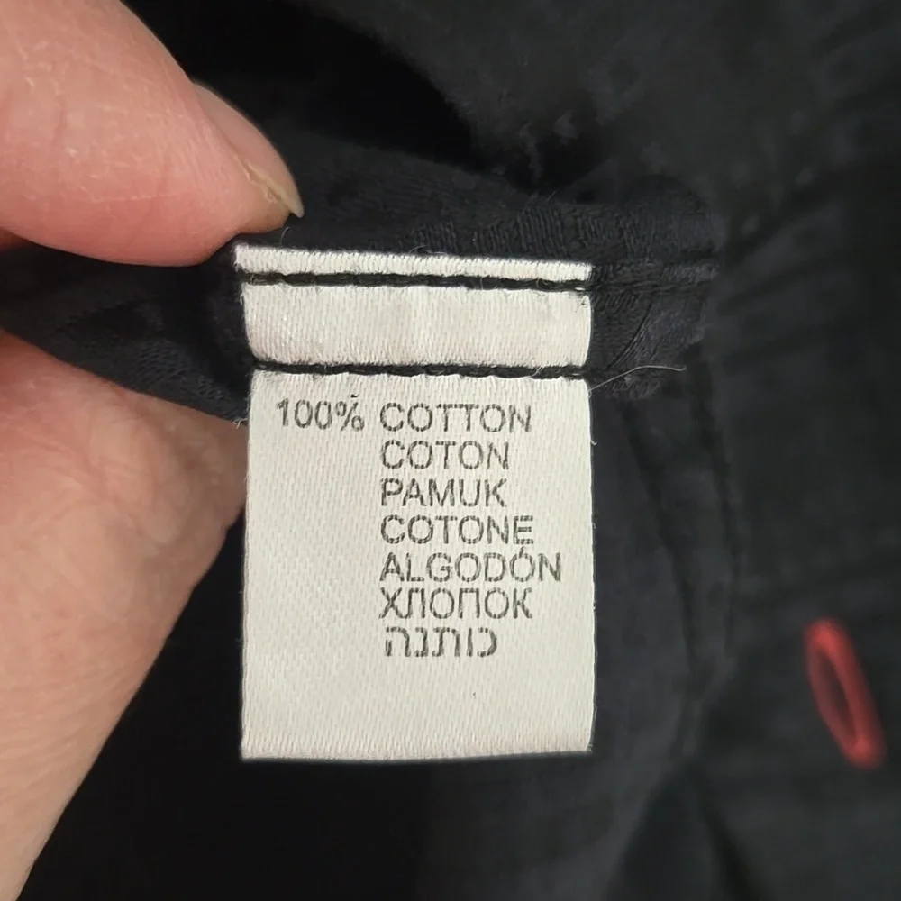 A 21 | Black Cotton Contrasting Cuffs Collar Dress Shirt Size XL